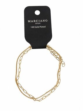 Marciano 14K gold plated Layered Gold-Tone Mixed Link Bracelet